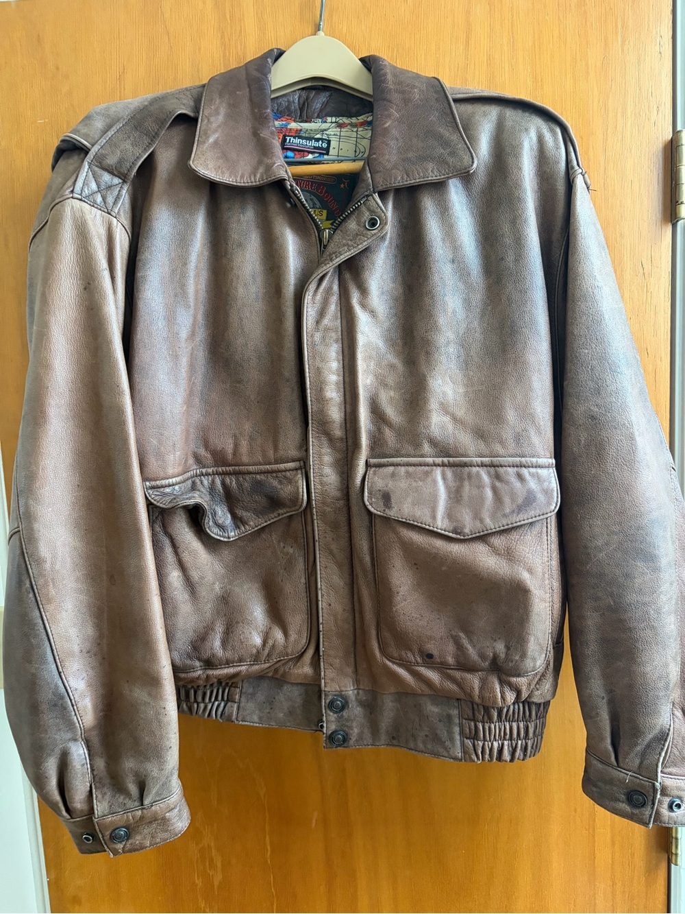 Wilson Brown Leather Adventure Bound Bomber Jacket